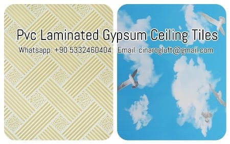 pvc laminated gypsum ceiling tiles