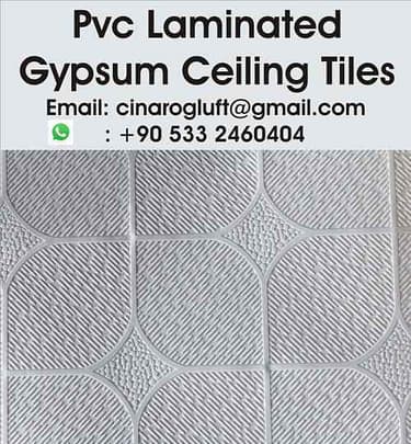 pvc laminated gypsum ceiling tiles